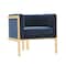 Manhattan Comfort Paramount Accent Armchair in Royal Blue and Polished Brass AC053-BL - alternate 1